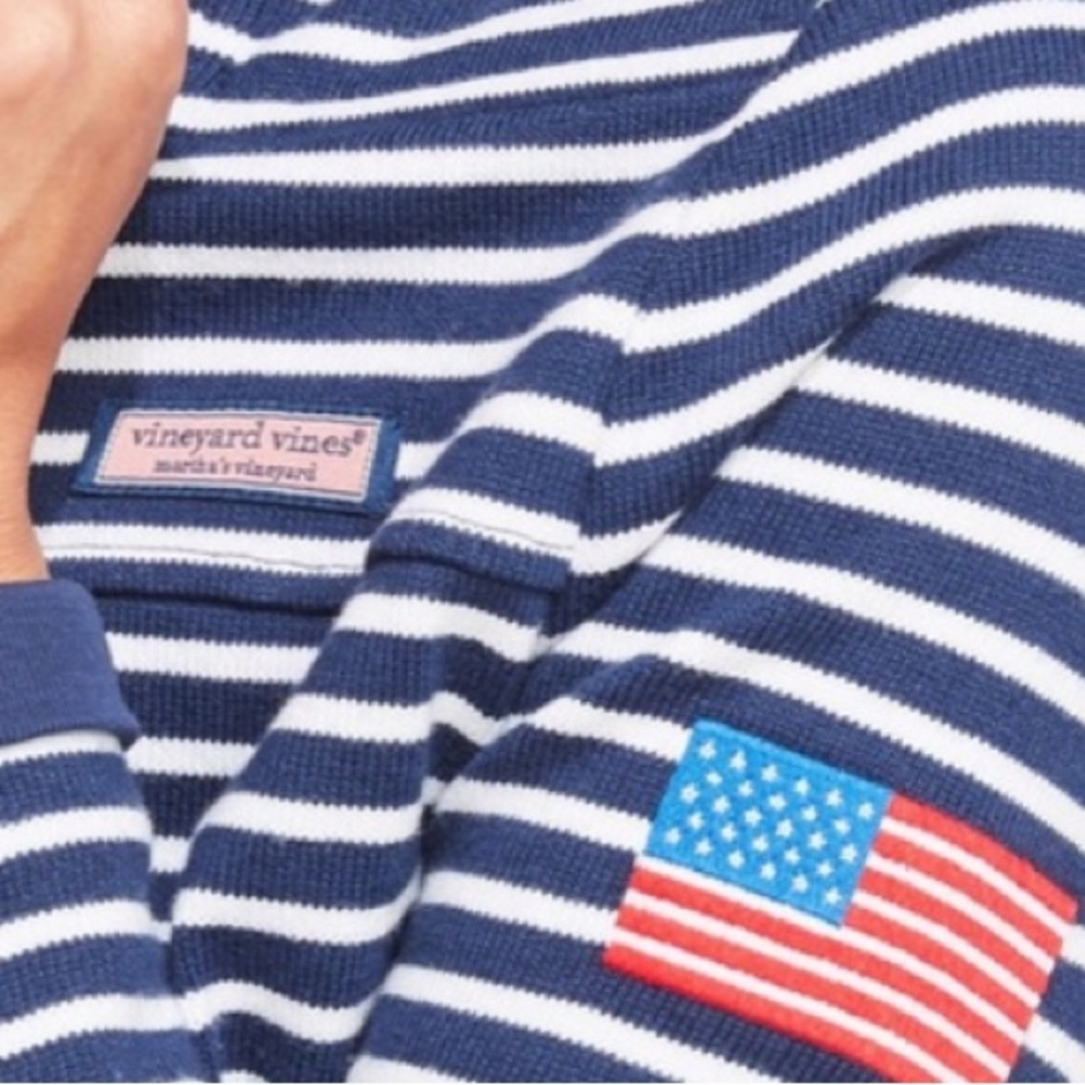 VINEYARD VINES AMERICANA 100% COTTON SNAP-PLACKET SHEP SHIRT POPOVER SZ SMALL - Picture 6 of 13